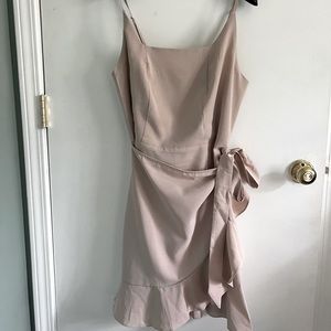 Nude wrap dress